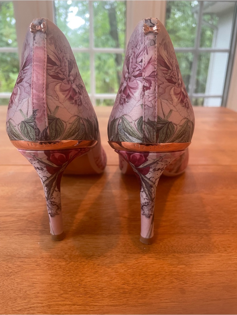 Ted Baker Pink Floral Heels Palace Gardens Vyixyn Size 9 **Excellent** Condition - Picture 6 of 10